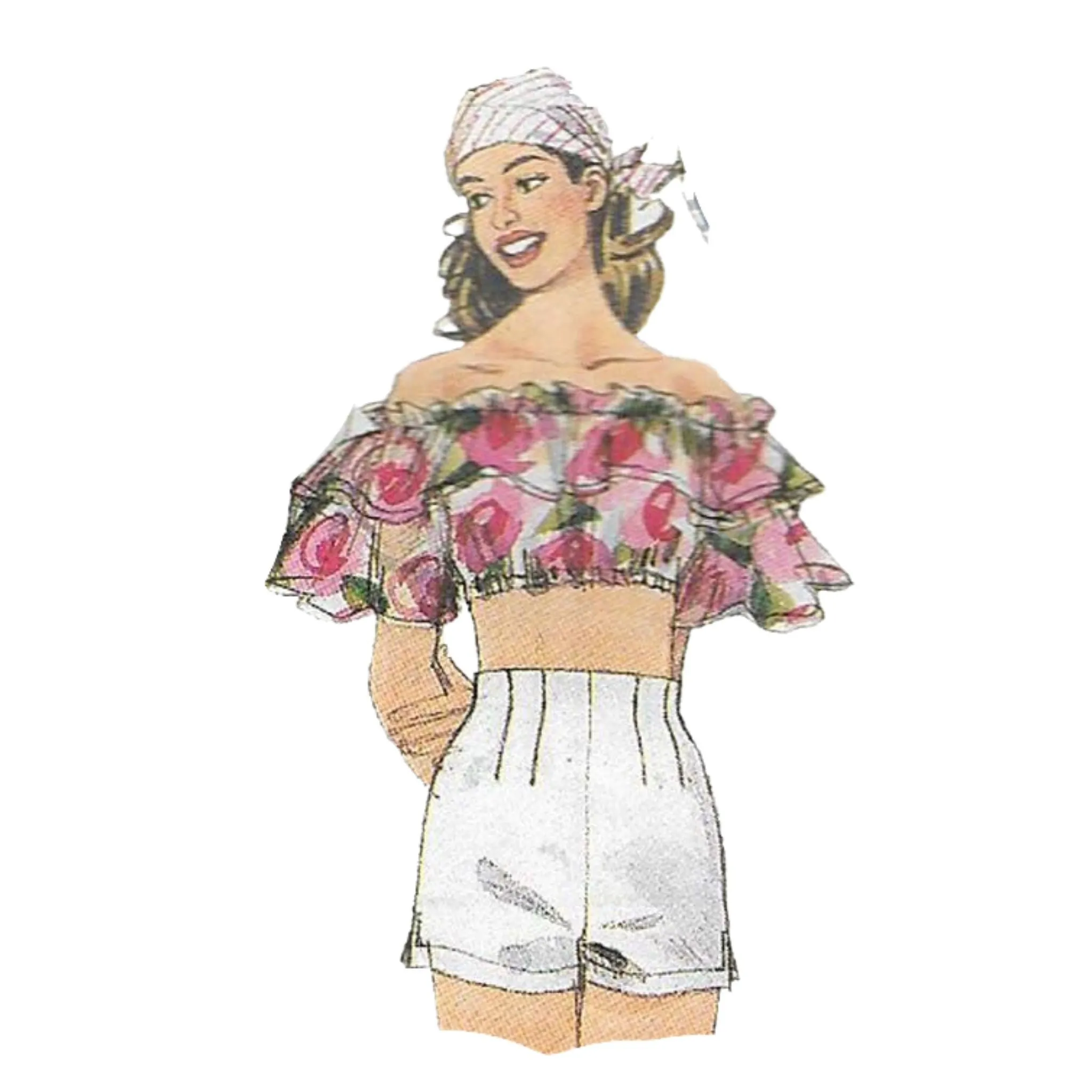 1970s Sewing Pattern -Tops, Skirts, Pants, Two Lengths & Shorts - Bust 32 - 36" (82.6 - 91.5cm)