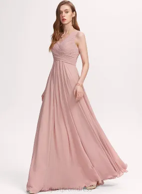 A-line Chiffon Formal Dresses Pancy Dresses V-Neck