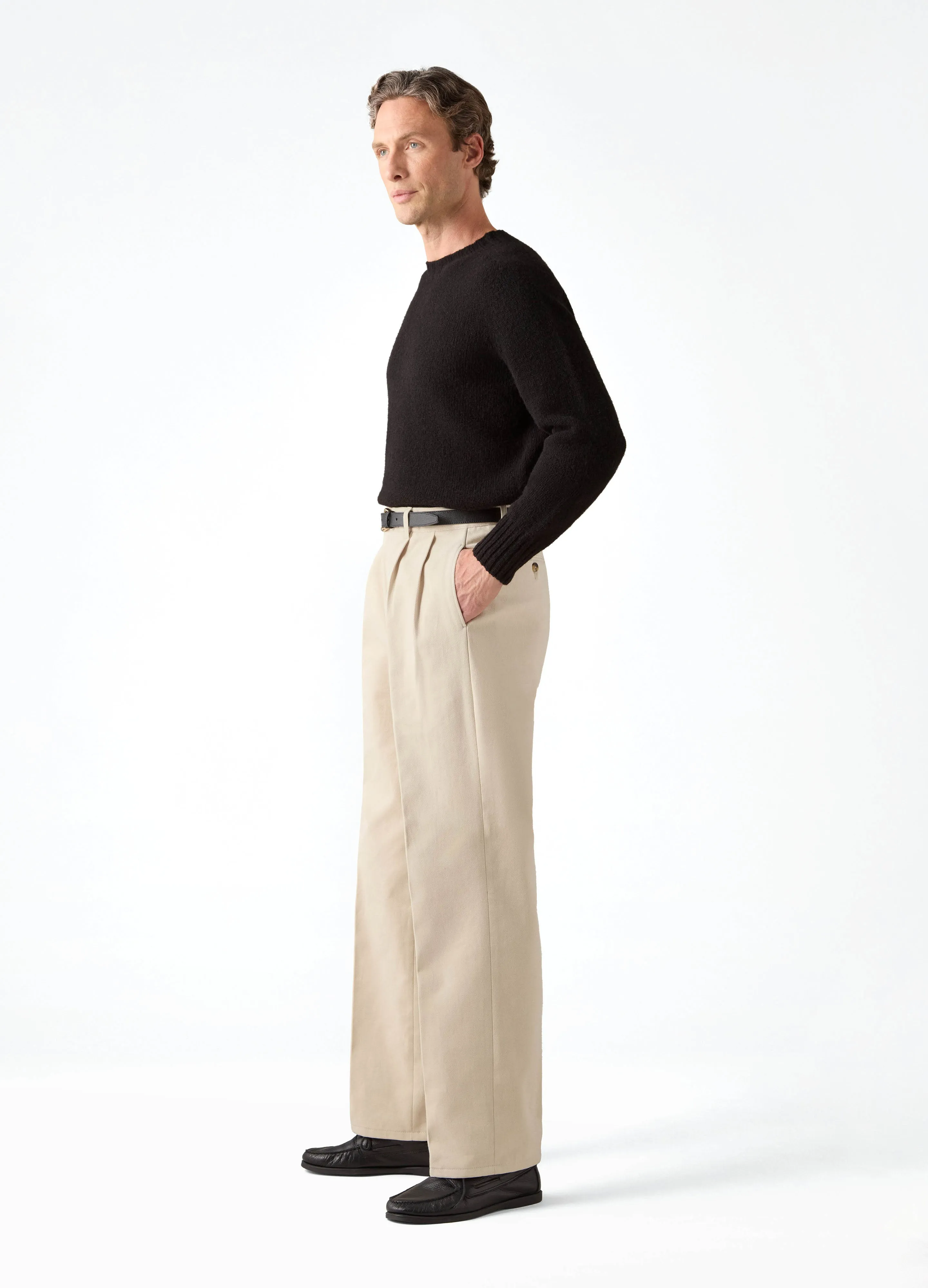 Antonello Cotton Trousers - Cream