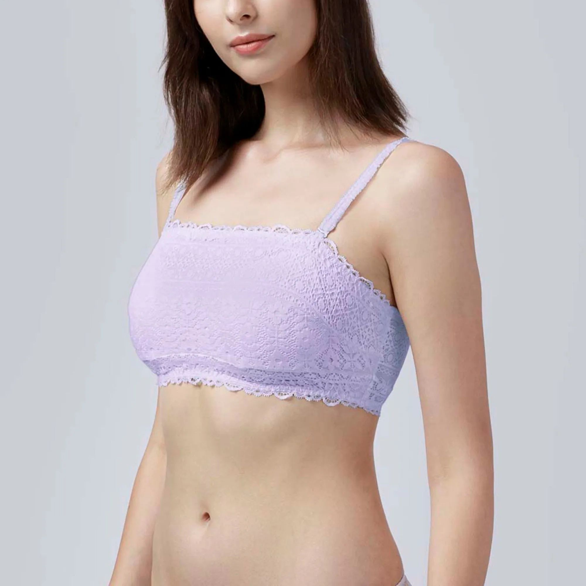 Bandeau Lacy Bra - Pastel Lilac