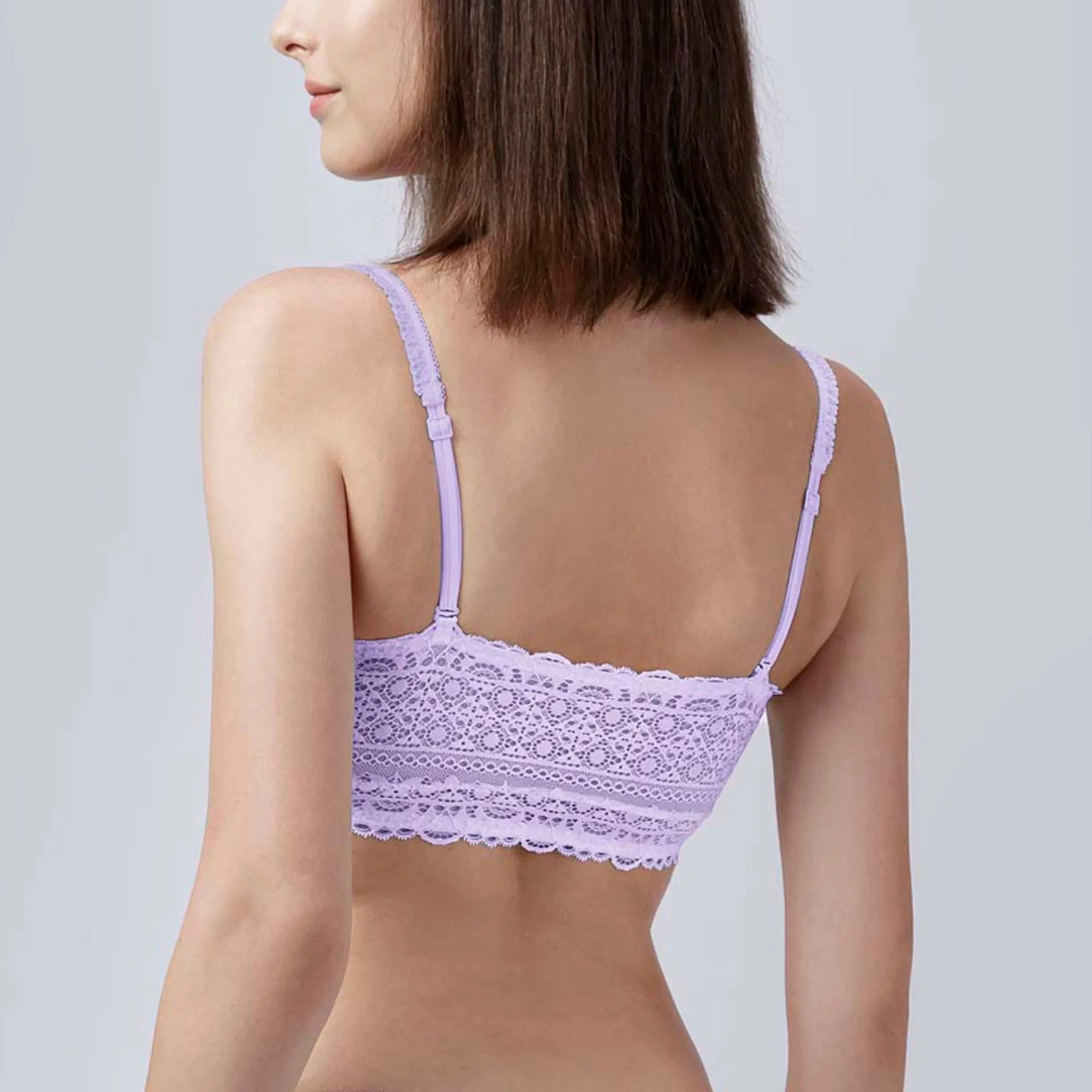 Bandeau Lacy Bra - Pastel Lilac