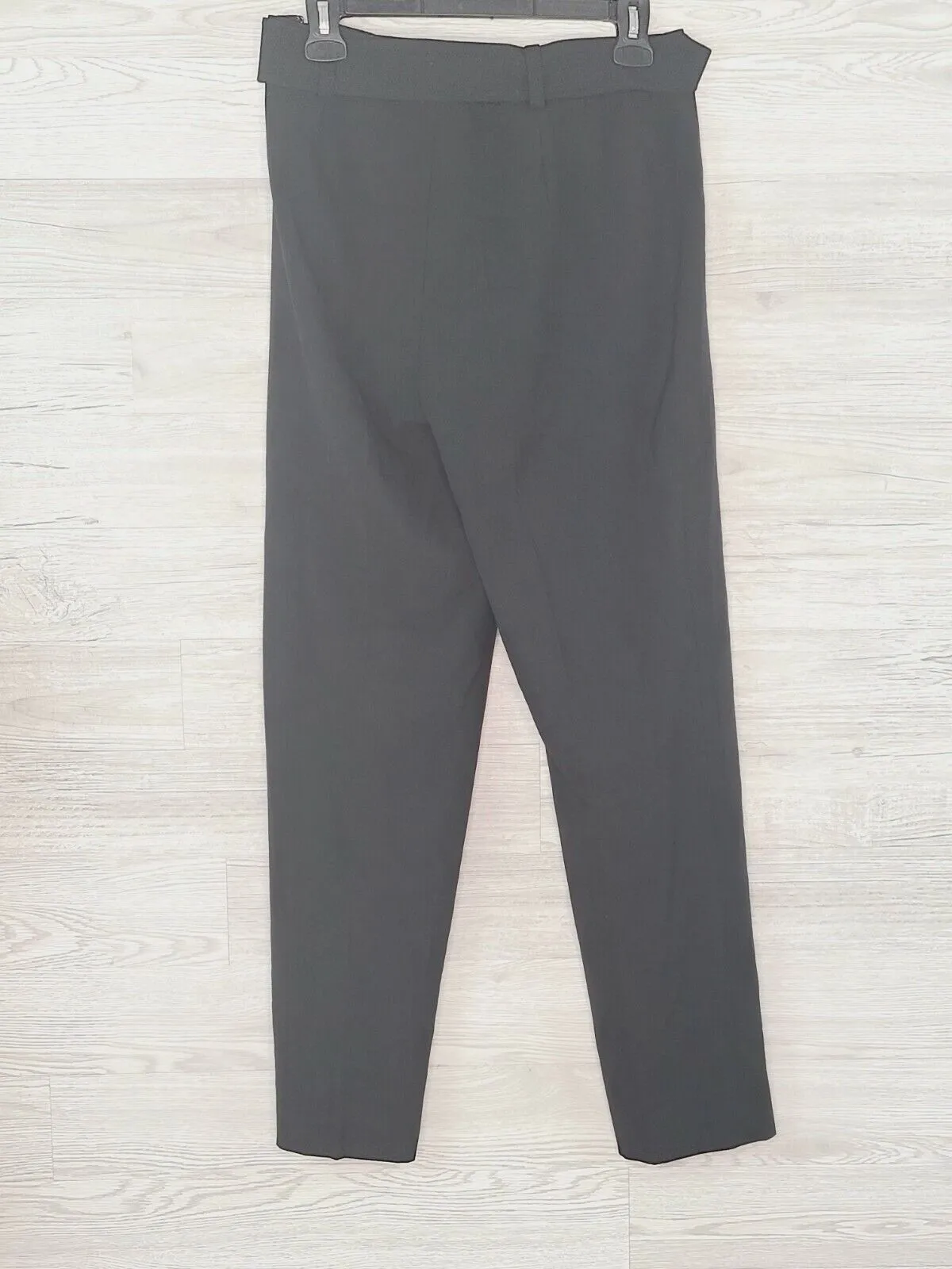 Bar III Women's Black Belted Side Zip Cropped Pleated Ankle Pants Size 4