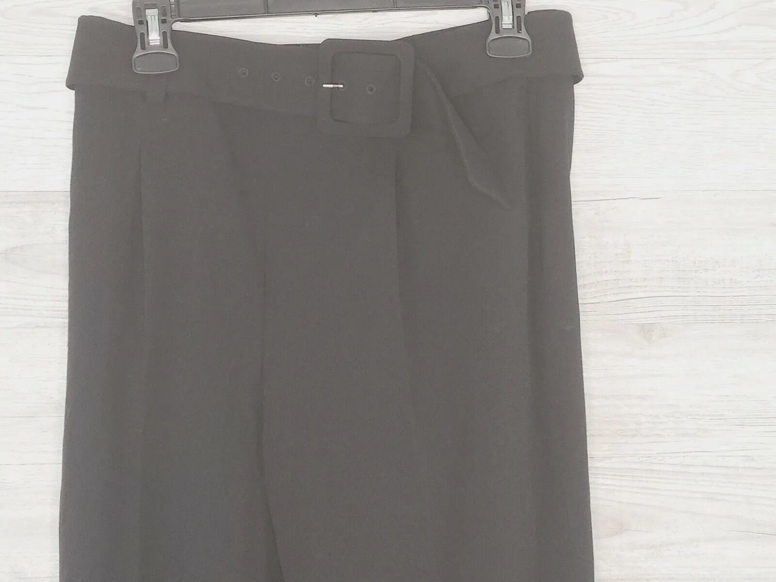 Bar III Women's Black Belted Side Zip Cropped Pleated Ankle Pants Size 4