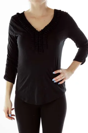 Black Ruffled Top