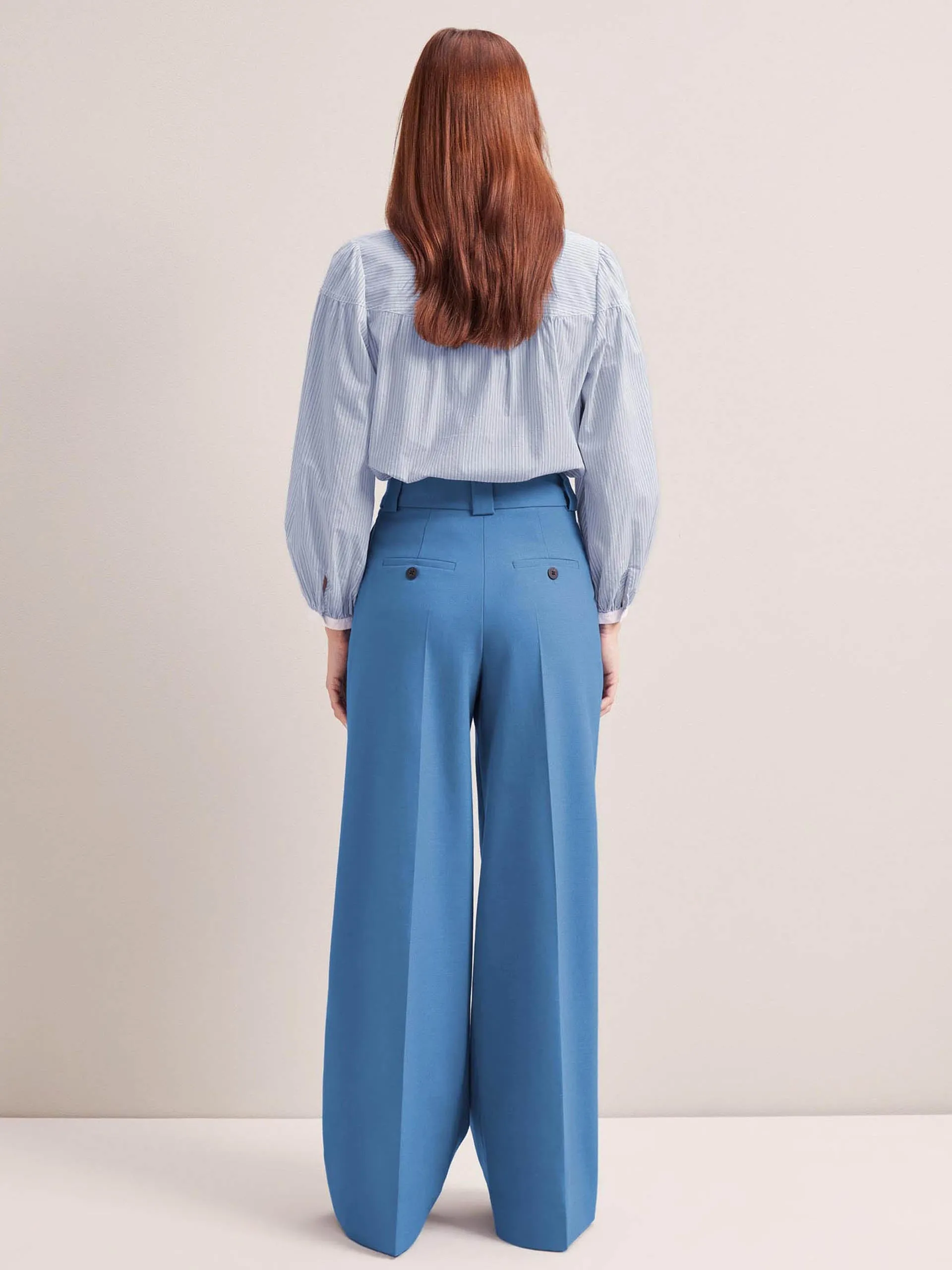 Blue Margot new wool wide leg trousers