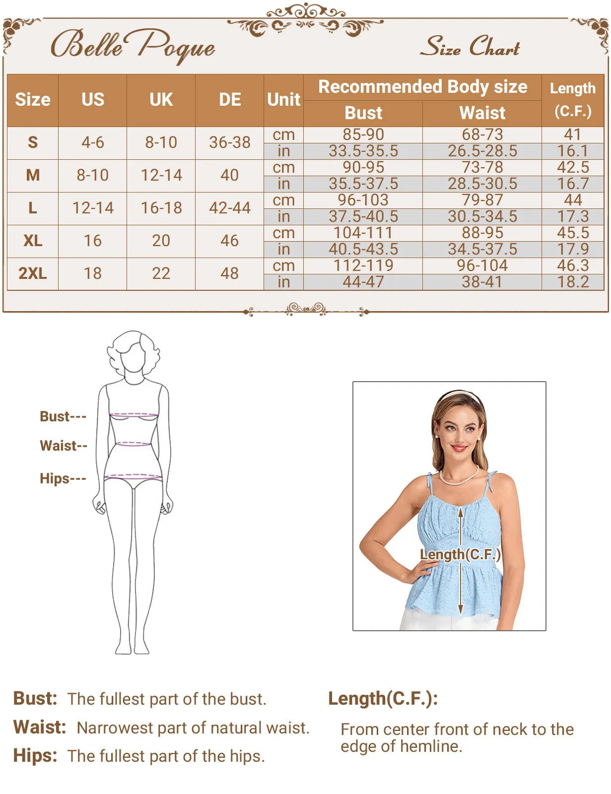 BP Women Vintage Cotton Camisole Spaghetti Straps Peplum Hem Cami-Tops