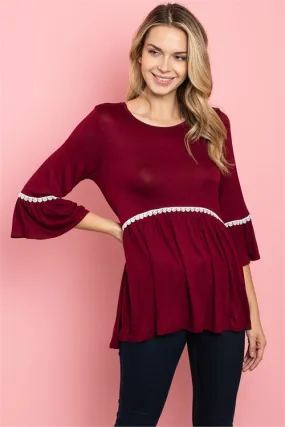 C8-B-1-T32105 BURGUNDY TOP 3-2-3