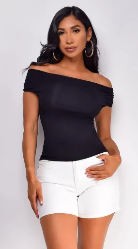 Casey Off Shoulder Top - Black