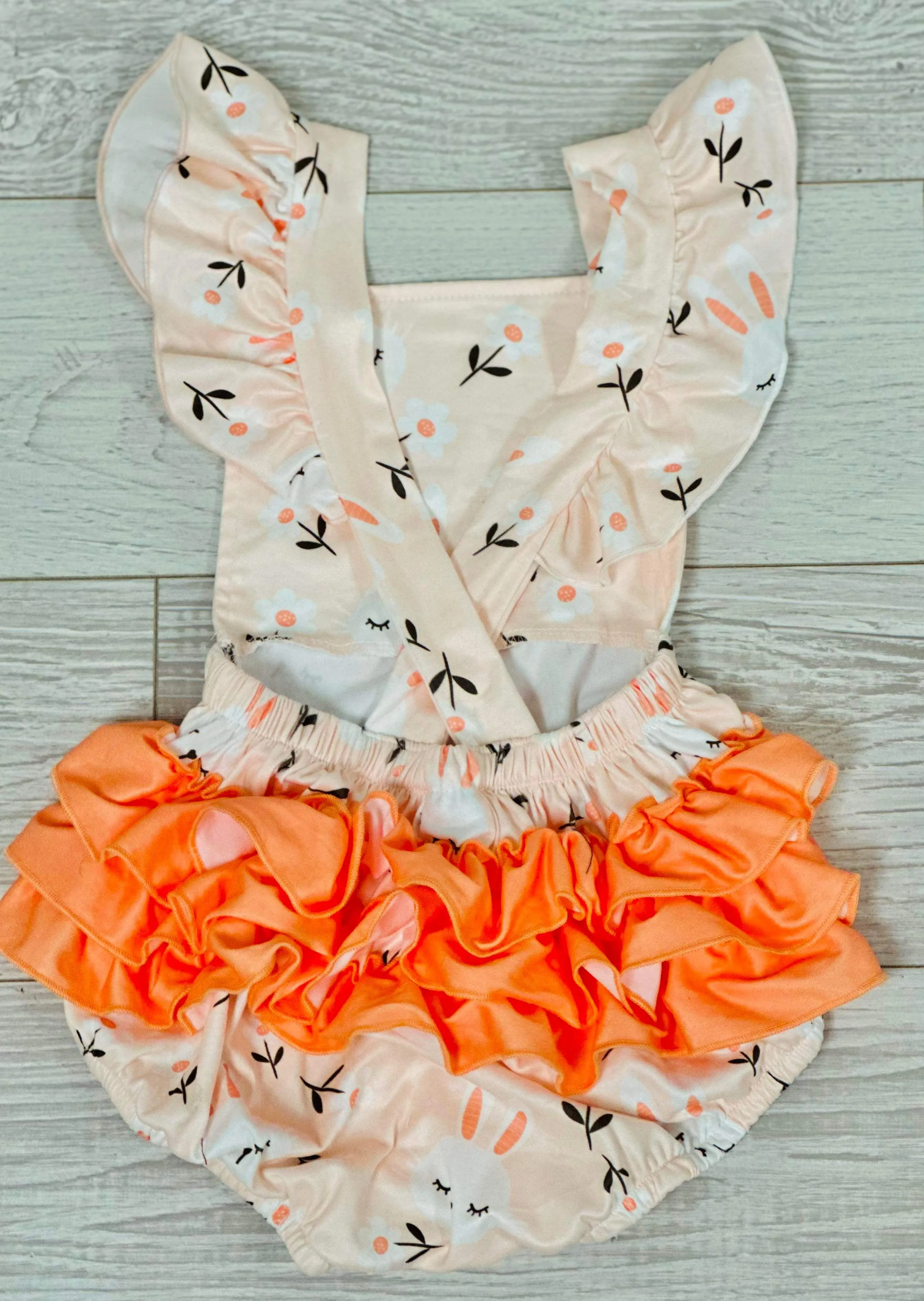 Classic Easter Bunny Ruffled Infant Romper