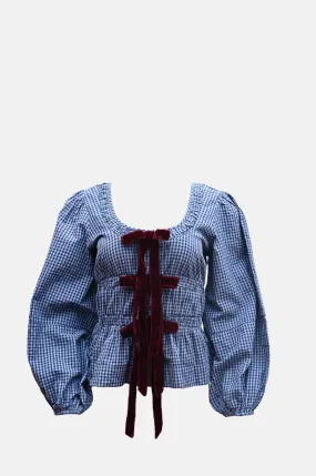 Dakota Blouse Blue Check