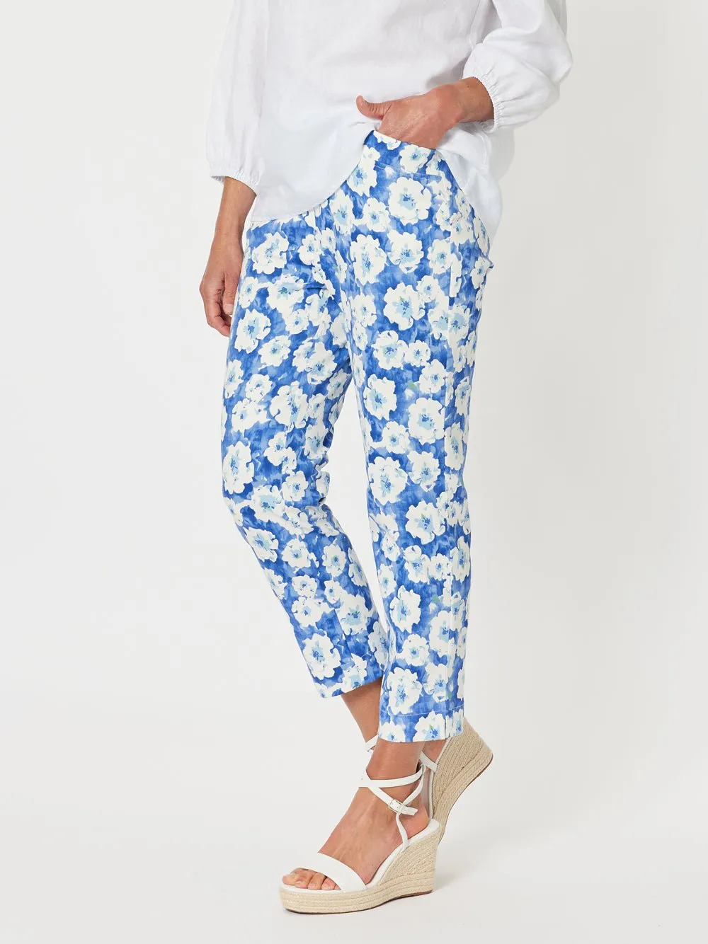 Flowers For Me Floral Pants - Blue