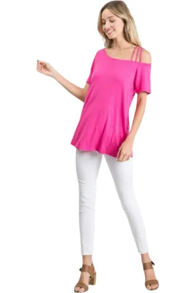 Heimish Flaming Pink Off Shoulder Top