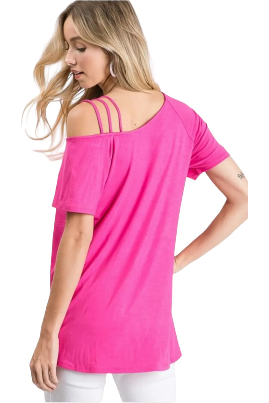 Heimish Flaming Pink Off Shoulder Top