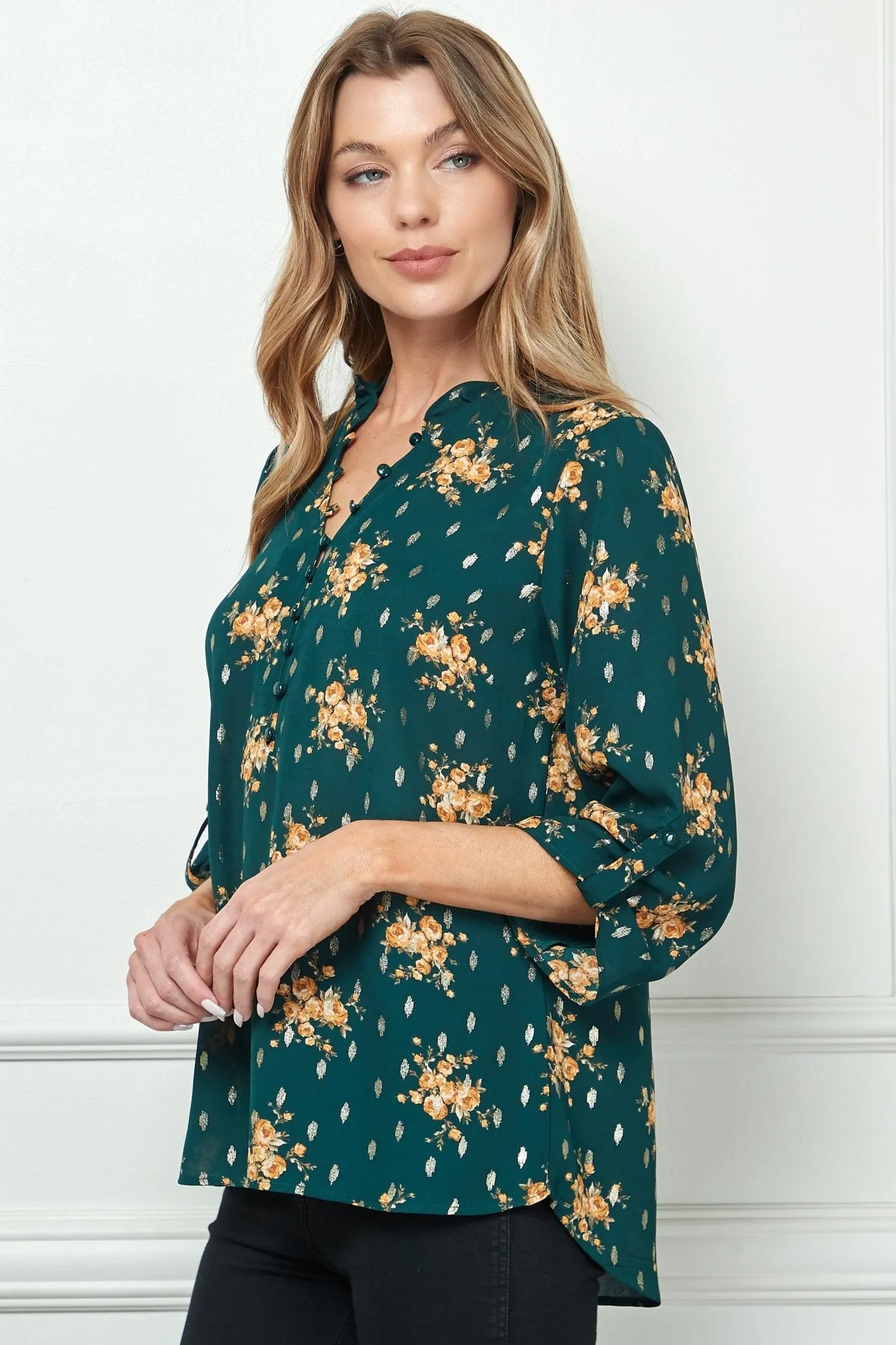 Hunter Blossom 3/4 Sleeve Popover