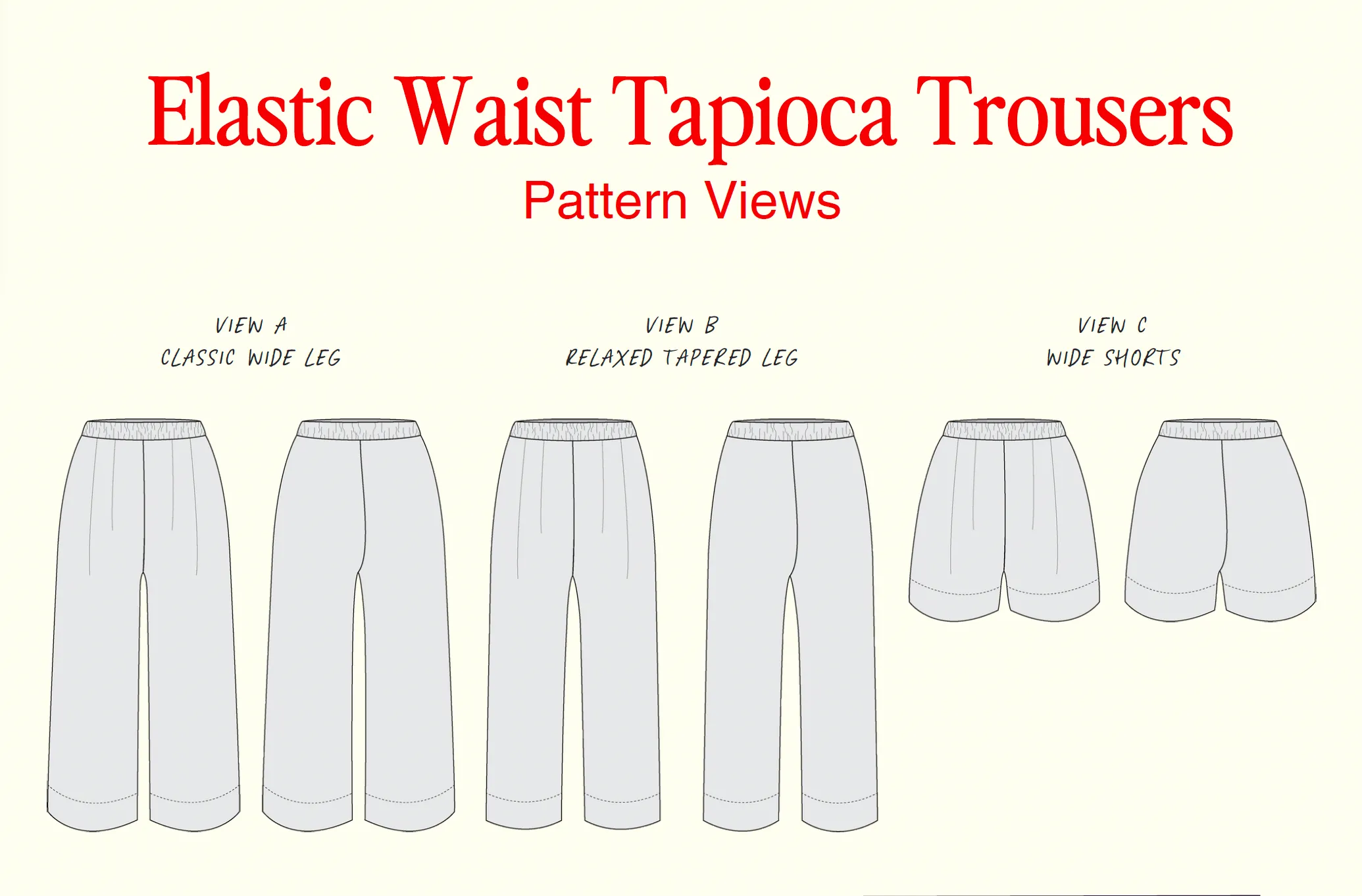 Jessilous Patterns, The Elastic Waist Tapioca Trousers PDF Pattern