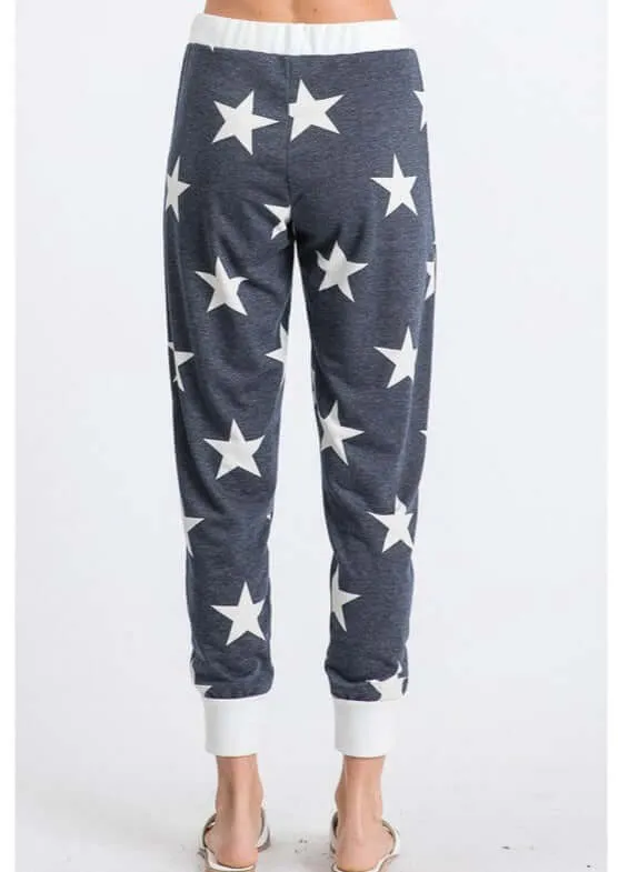 Just Too Cute Star Print Joggers