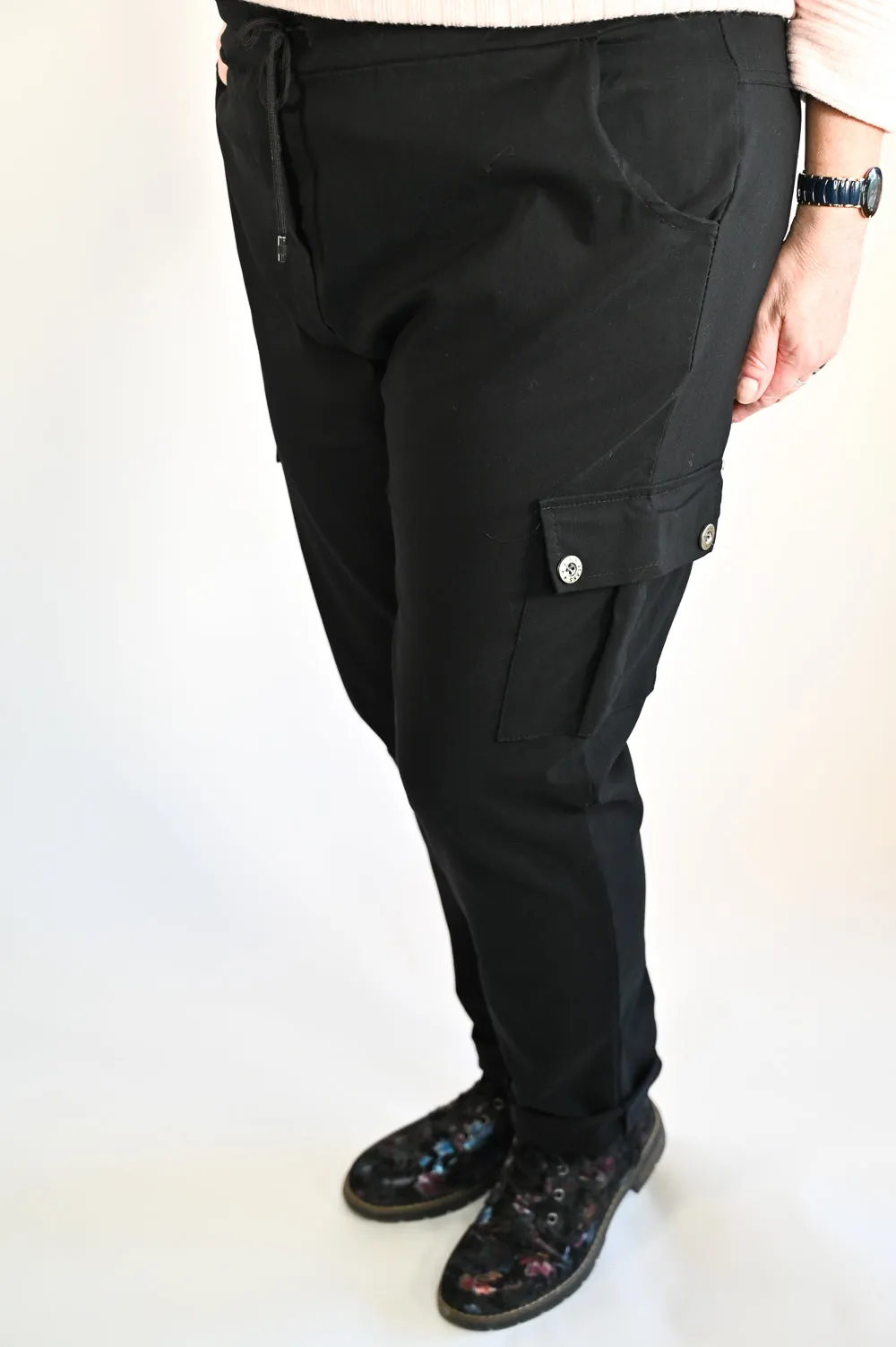 Magic Stretch Cargo Trousers - Curve | Navy