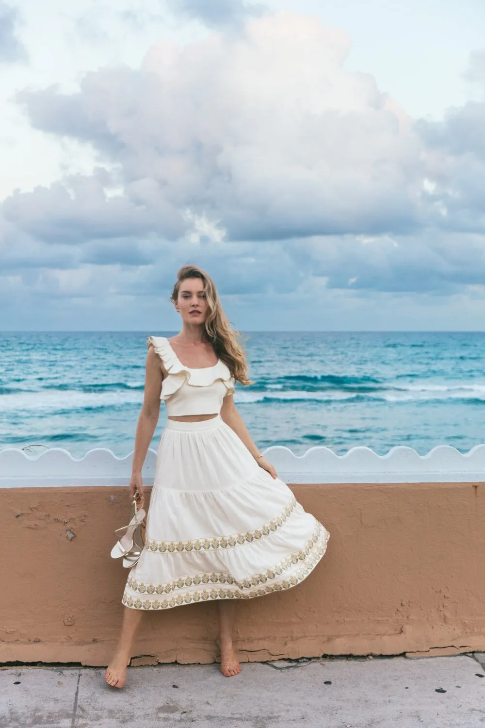 Malika Bustier Top -  Ivory by RosewaterHouse