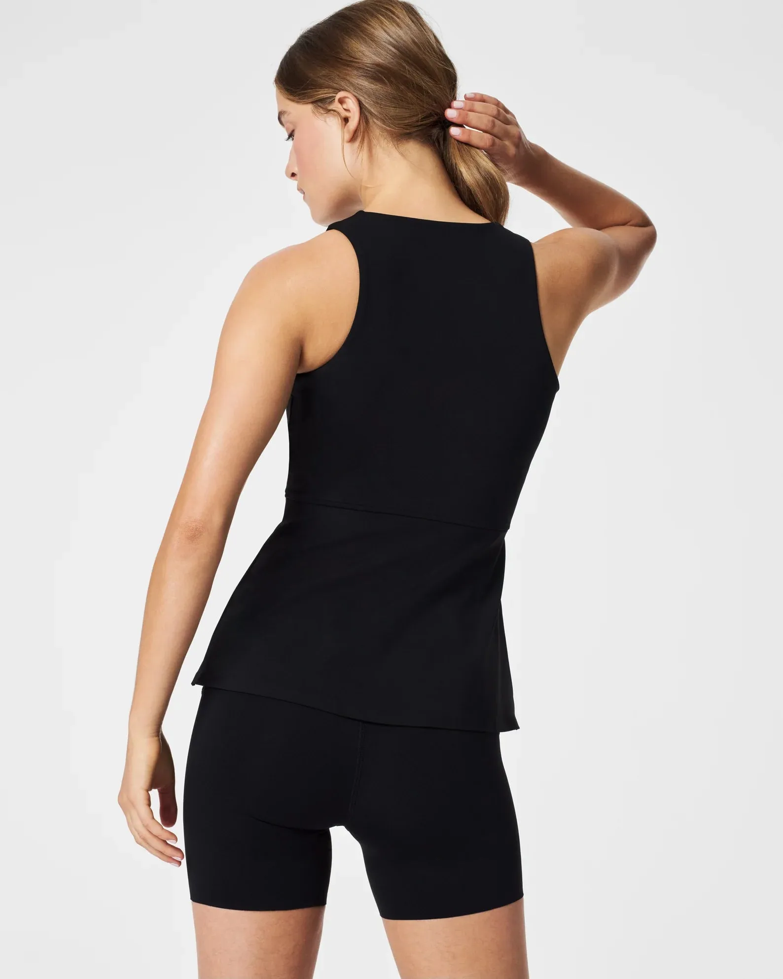 Mock Neck Peplum Tank