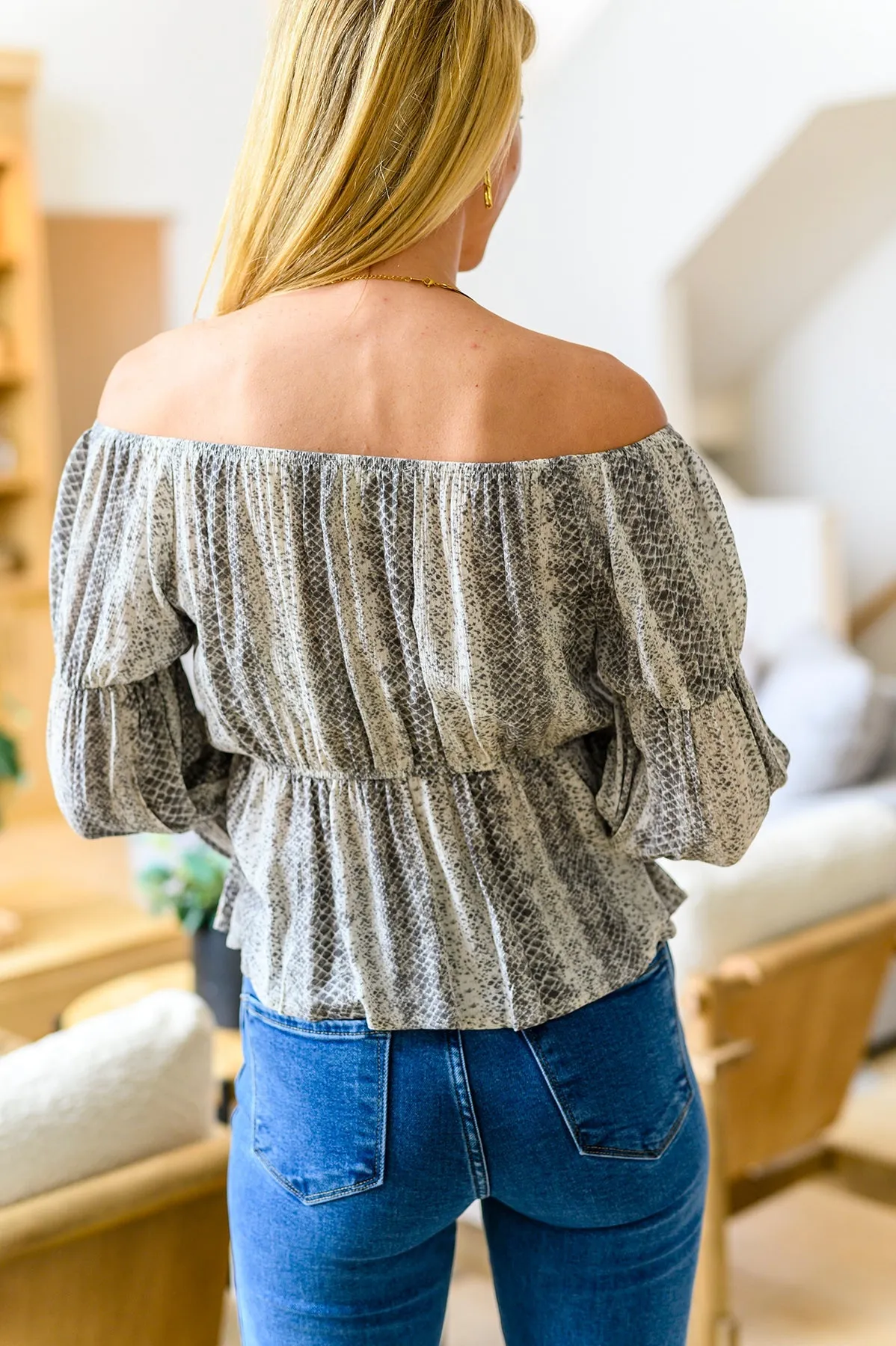 Off Shoulder Embroidered Blouse