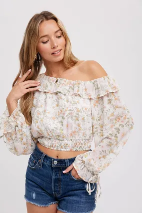 Off Shoulder Frill Blouse