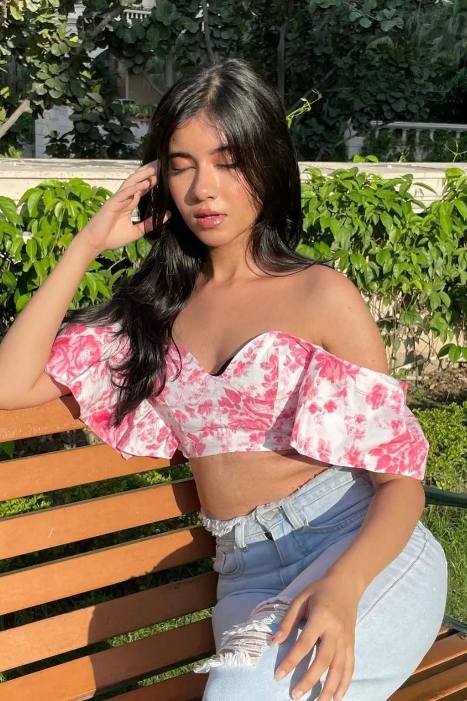 Off Shoulder Pink Top