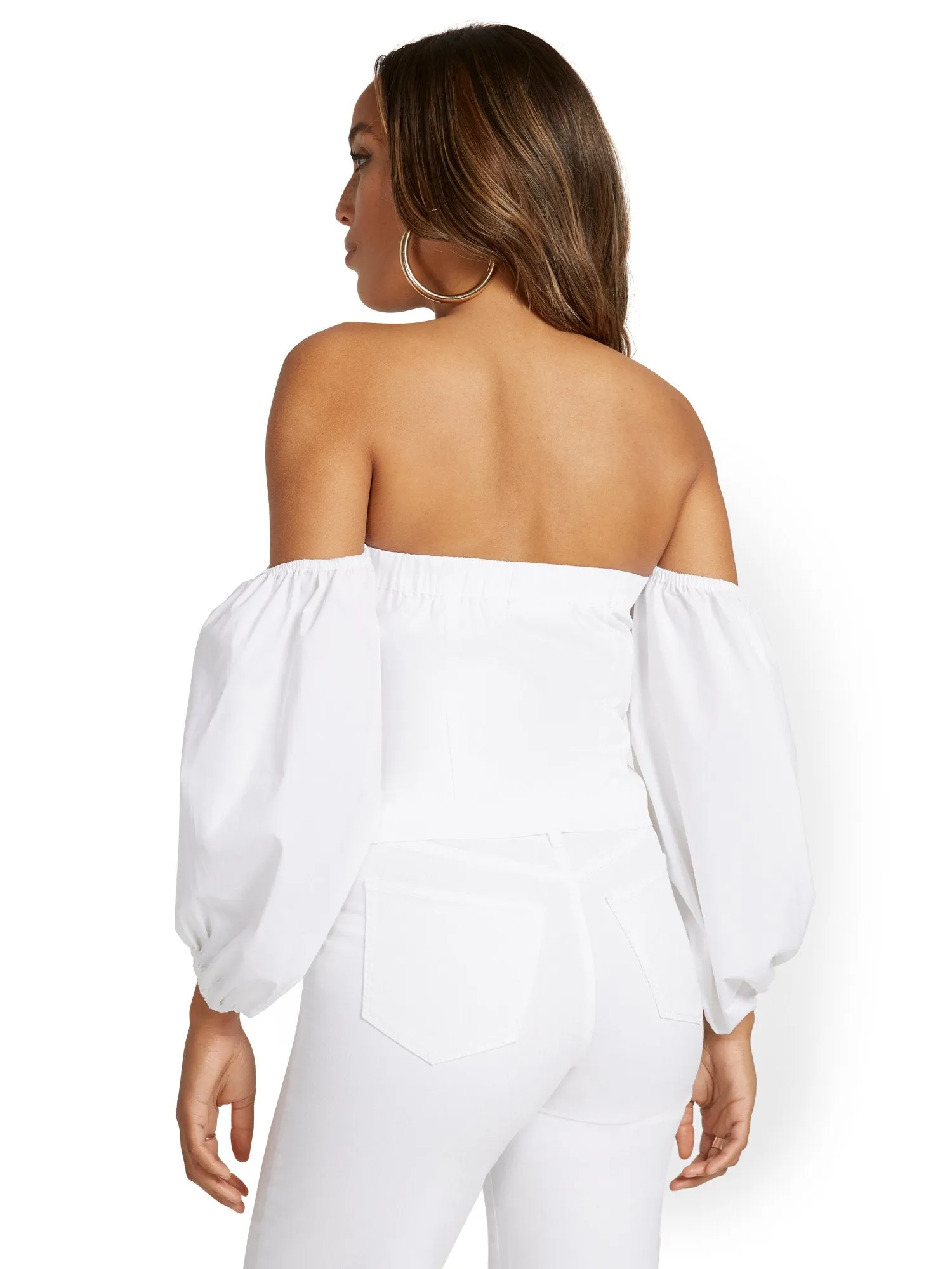 Off-The-Shoulder Poplin Top