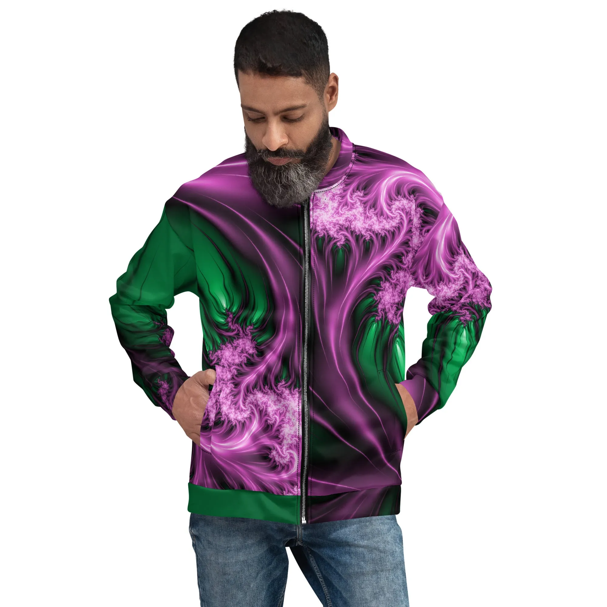 "Aurora Whispers Arctic Chic" Collection - Unisex Designer Bomber Jacket