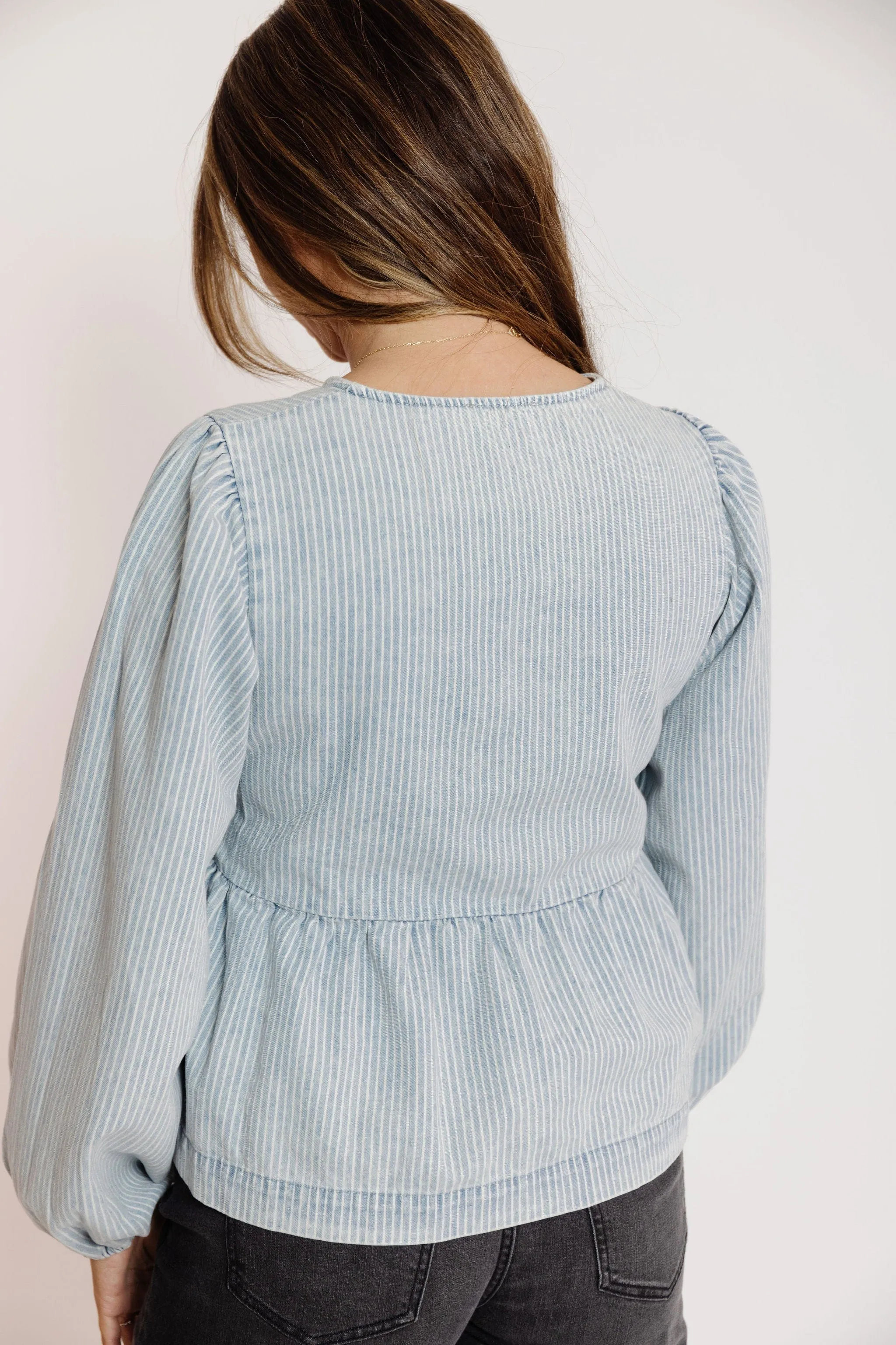 Ramsey Blouse in Denim Stripe