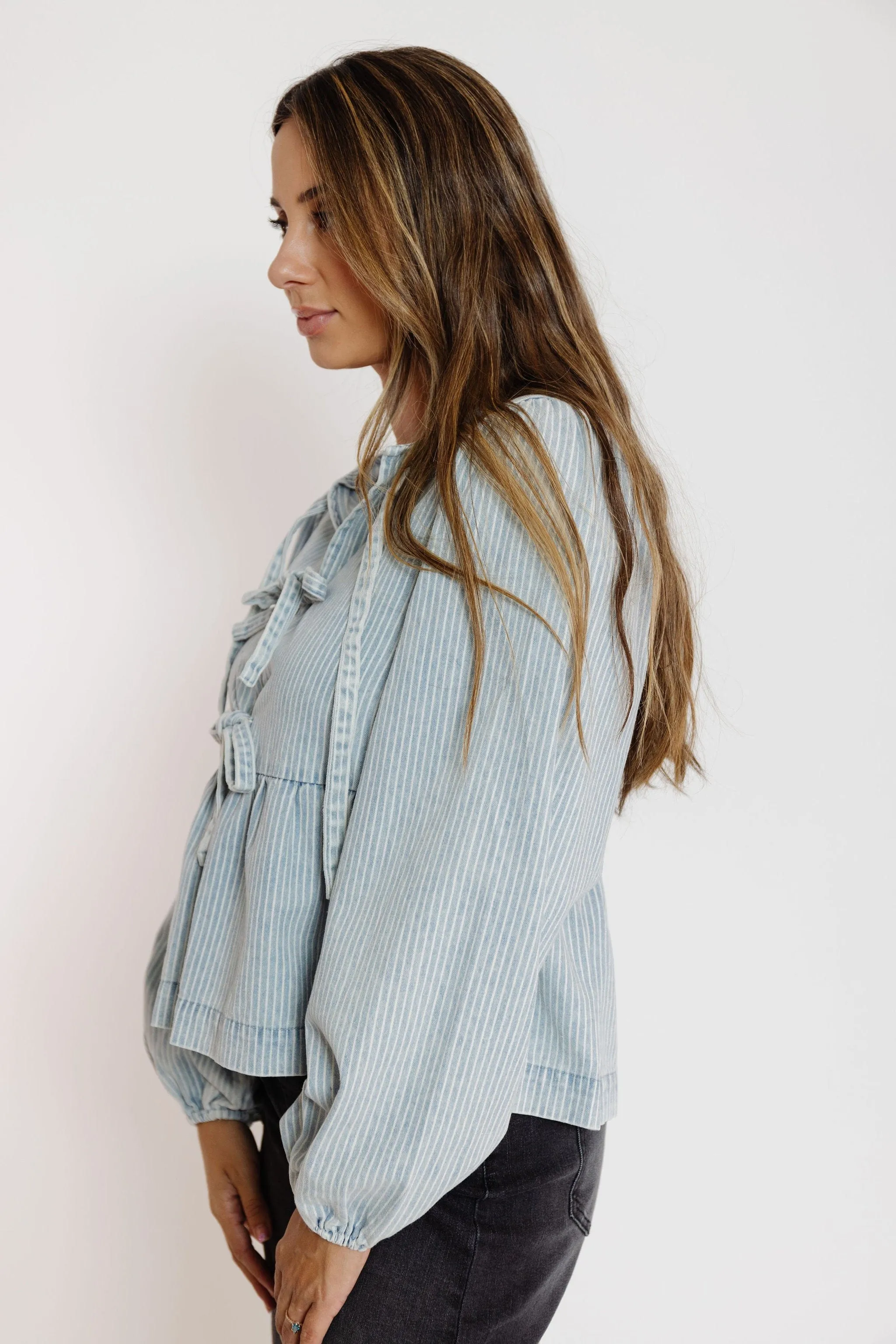 Ramsey Blouse in Denim Stripe