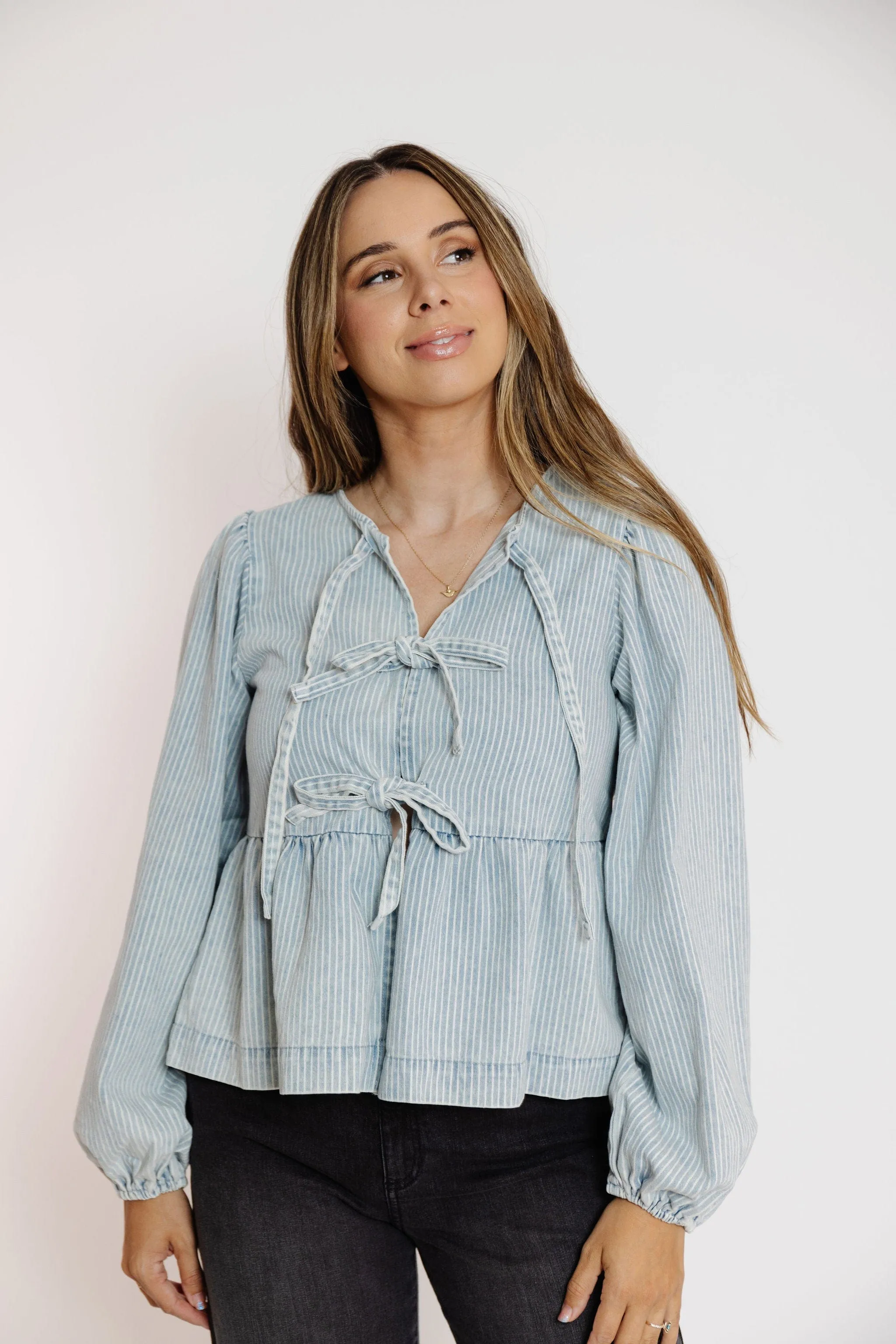 Ramsey Blouse in Denim Stripe