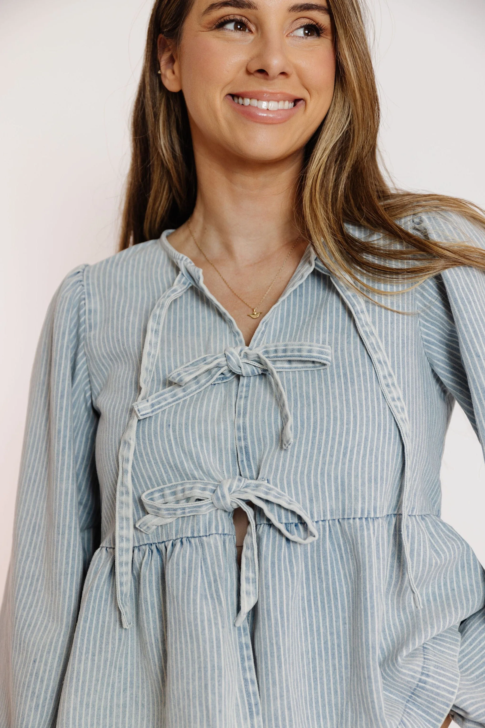 Ramsey Blouse in Denim Stripe