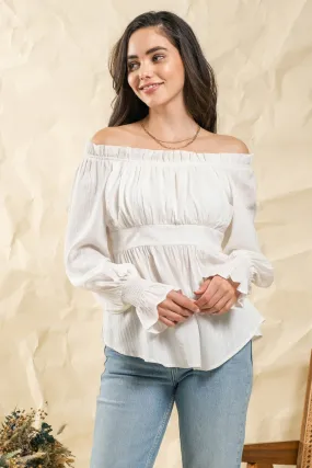 RUFFLED OFF-SHOULDER TOP