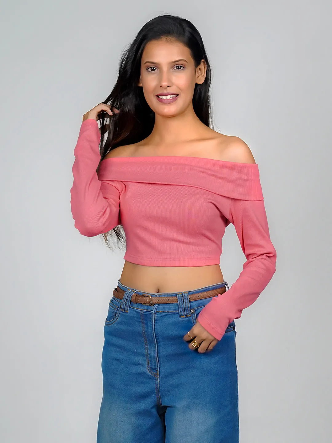 Solid Off-Shoulder Top