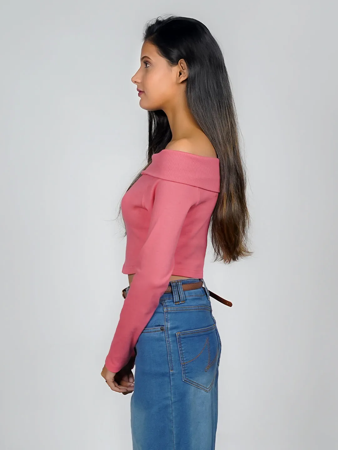 Solid Off-Shoulder Top