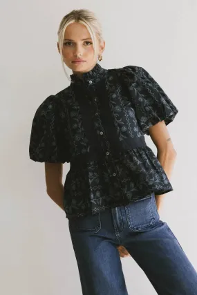 Stassi Printed Blouse in Navy - FINAL SALE