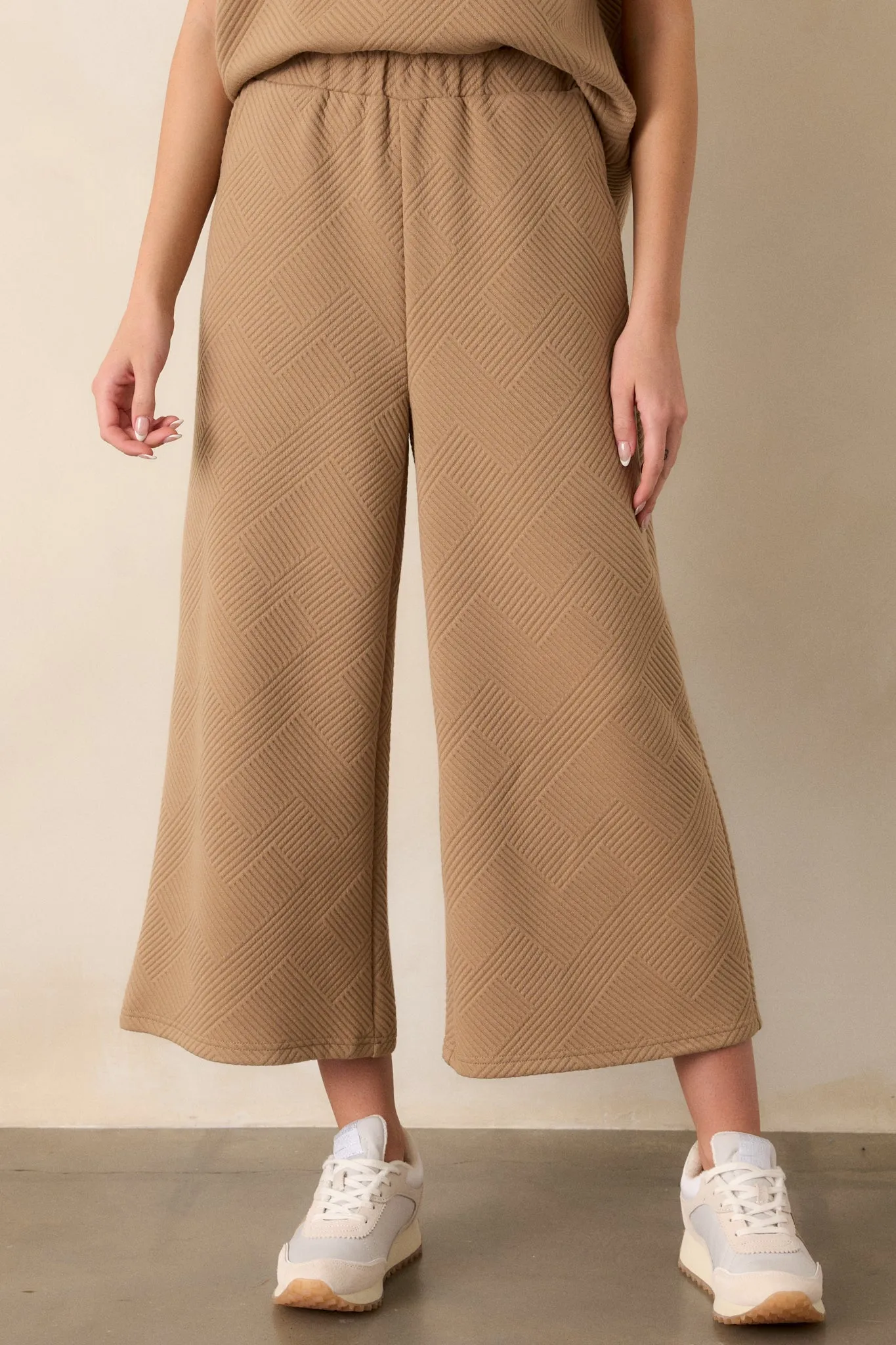 Tell Me Tan Cropped Textured Pants