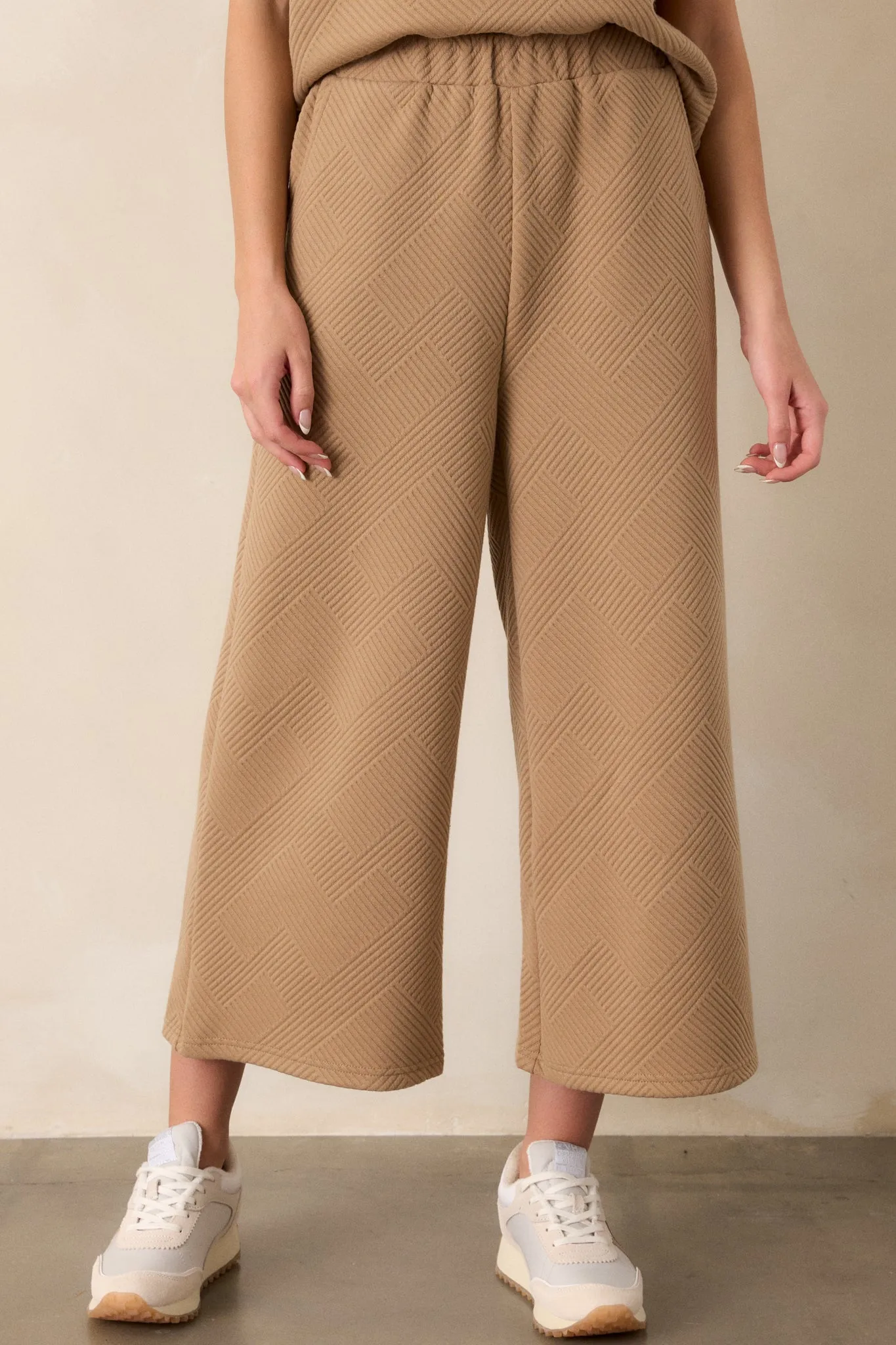 Tell Me Tan Cropped Textured Pants