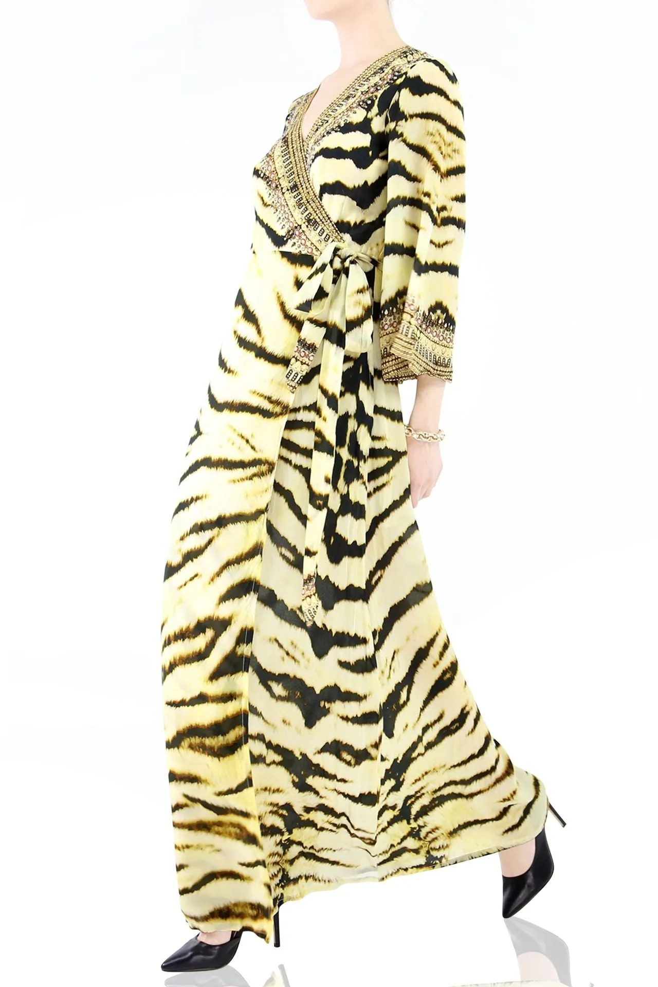 Tiger Print Wrap Dress