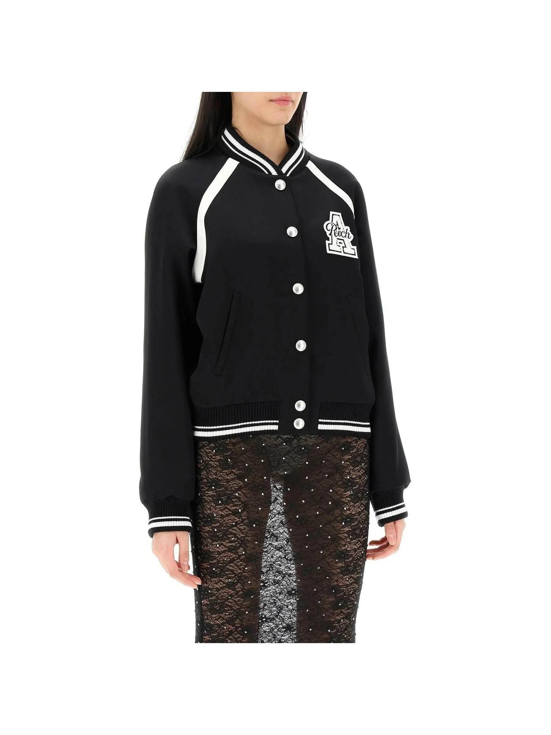 Varsity Satin Bomber Jacket