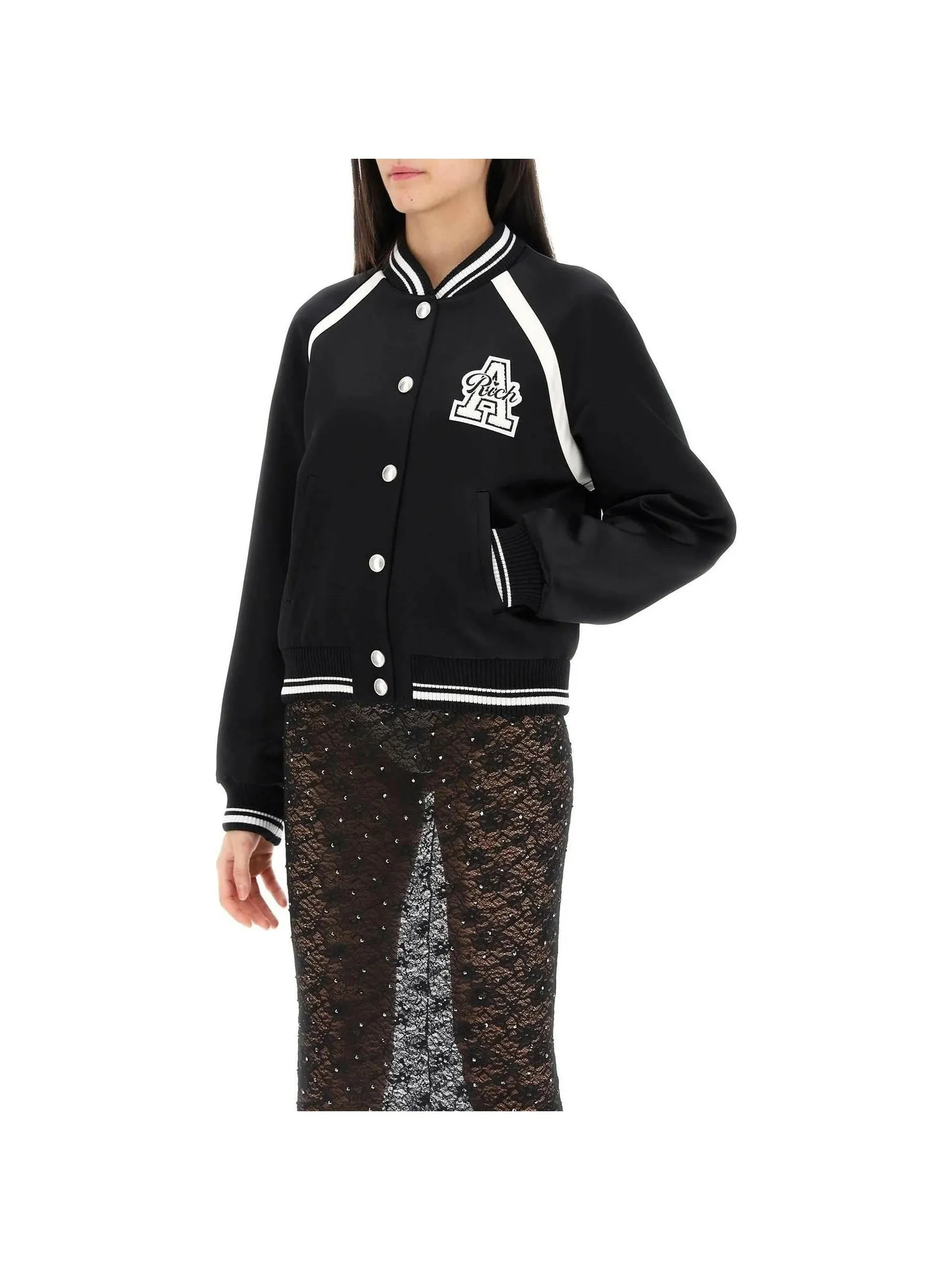 Varsity Satin Bomber Jacket