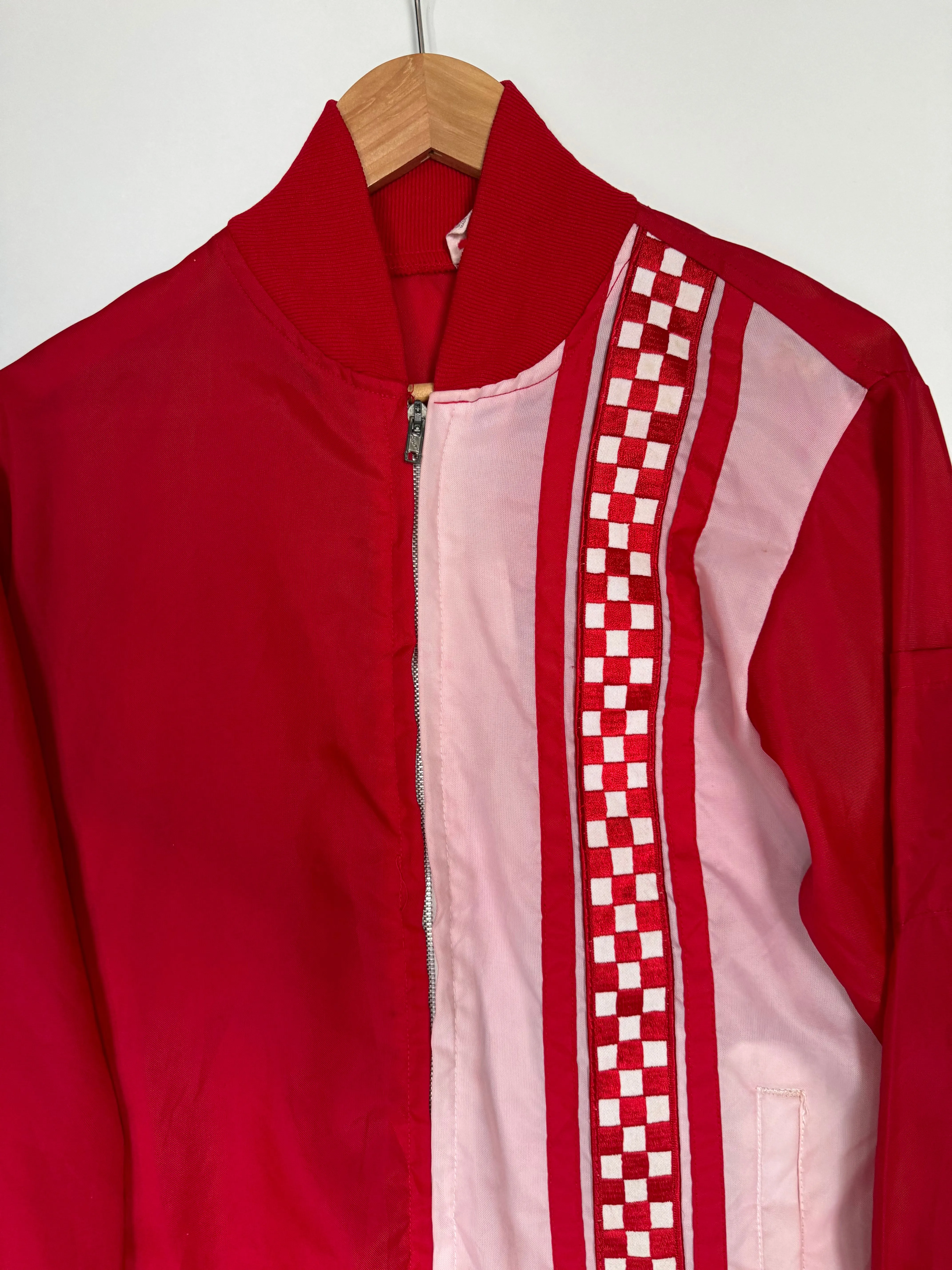 Vintage Red Checkered Windbreaker (S-M)