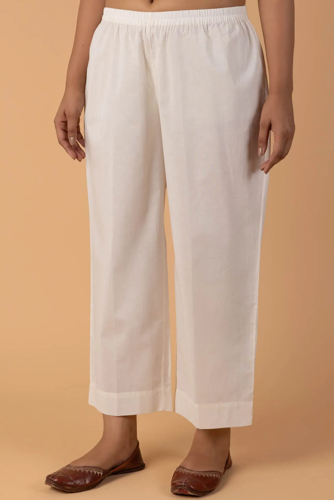 White Wide Legged Trousers